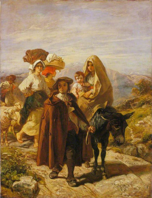 Peasants of Bearn, vintage artwork by Camille-Joseph-Étienne Roqueplan, A3 (16x12") Poster Print