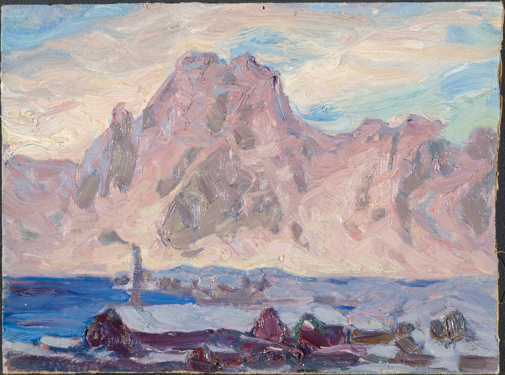 Lofoten in Violet. Study, vintage artwork by Anna Boberg, 12x8" (A4) Poster