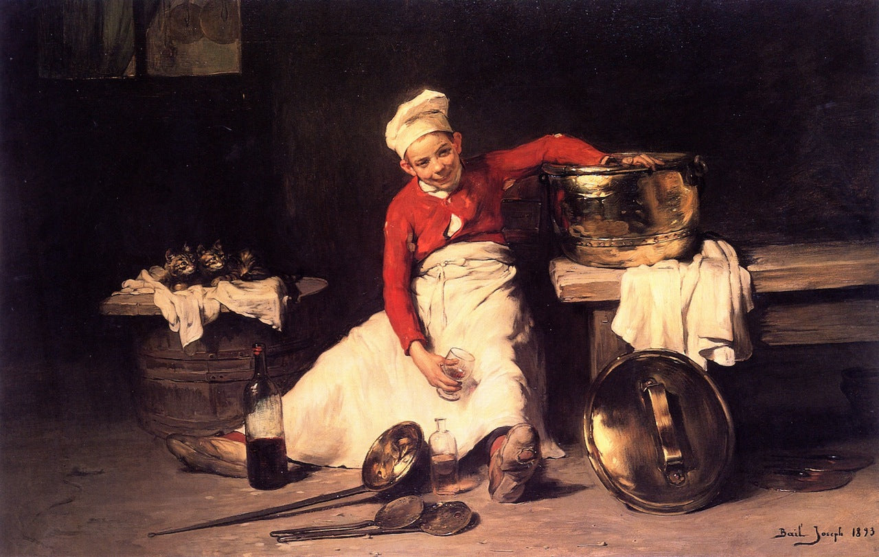 Kitchen-Boy, vintage artwork by Claude Joseph Bail, 12x8" (A4) Poster