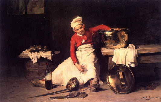 Kitchen-Boy, vintage artwork by Claude Joseph Bail, 12x8" (A4) Poster