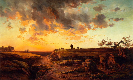 The Goat Herder, vintage artwork by George Inness, 12x8" (A4) Poster