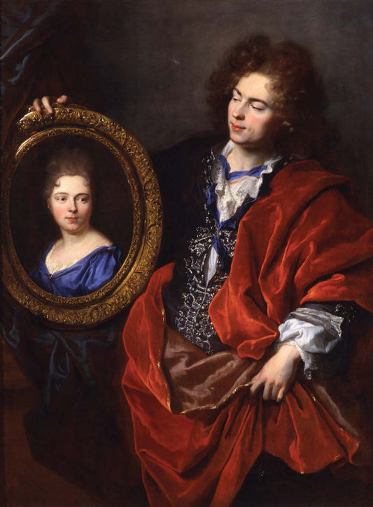 Portrait of Jean-Baptiste de Montginot, vintage artwork by Hyacinthe Rigaud, 12x8" (A4) Poster