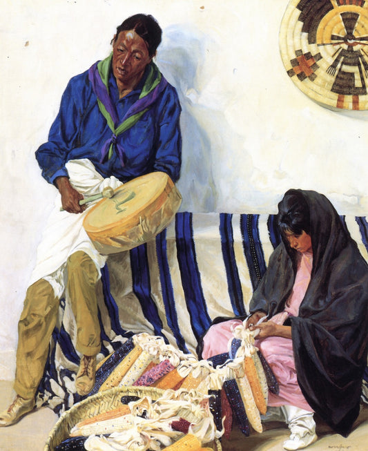 The Corn Maiden, vintage artwork by Walter Ufer, 12x8" (A4) Poster