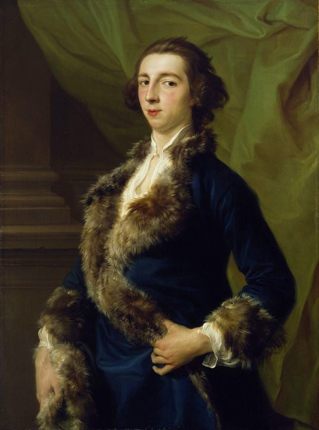 Joseph Leeson, later 2nd Earl of Milltown, vintage artwork by Pompeo Batoni, 12x8" (A4) Poster
