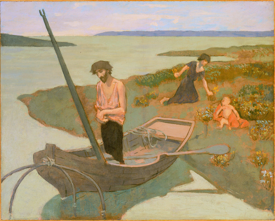 The Poor Fisherman (Study?), vintage artwork by Pierre Puvis de Chavannes, 12x8" (A4) Poster