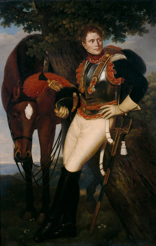 French Cuirassier, vintage artwork by Jose de Madrazo y Agudo, 12x8" (A4) Poster