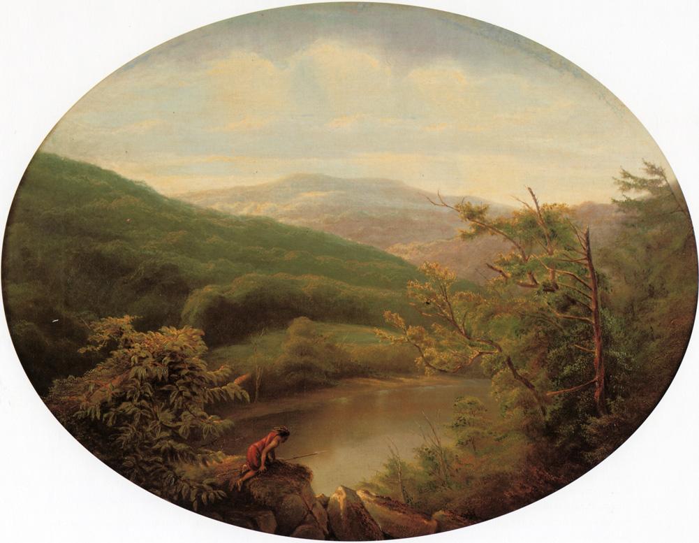 Native American Hunting Scene, vintage artwork by Charles Volkmar, 12x8" (A4) Poster