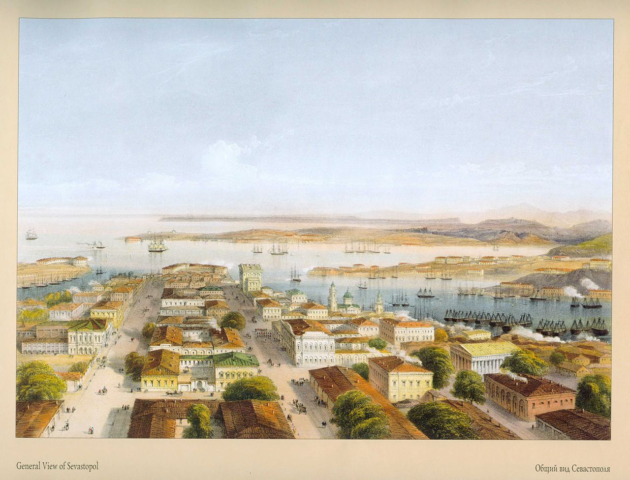 View of Sevastopol, vintage artwork by Carlo Bossoli, A3 (16x12") Poster Print