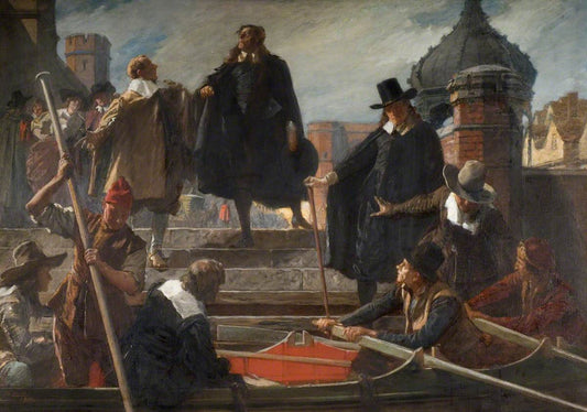 The Flight of the Five Members, vintage artwork by John Seymour Lucas, 12x8" (A4) Poster