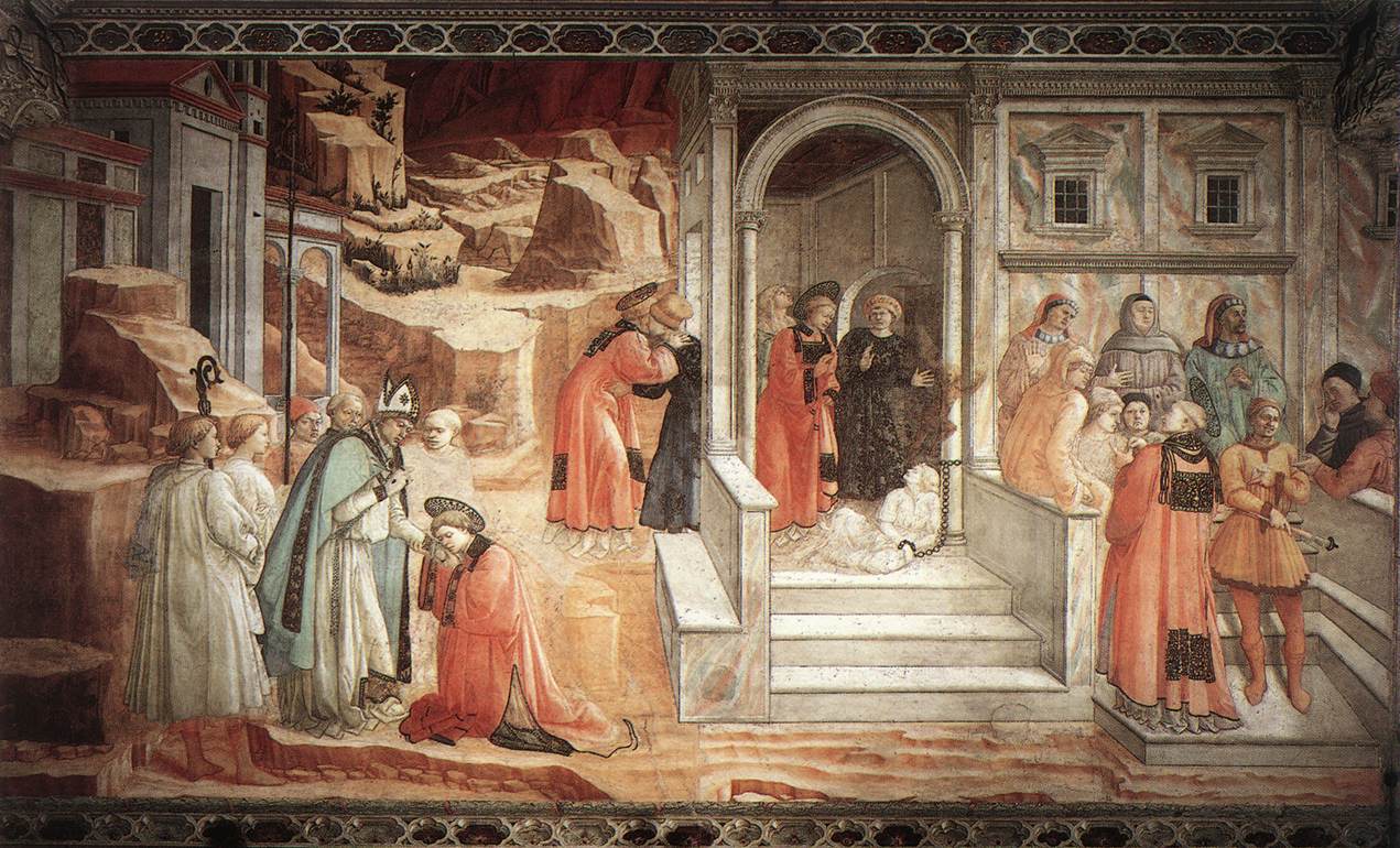 Disputation in the Synagogue, vintage artwork by Fra Filippo Lippi, A3 (16x12") Poster Print