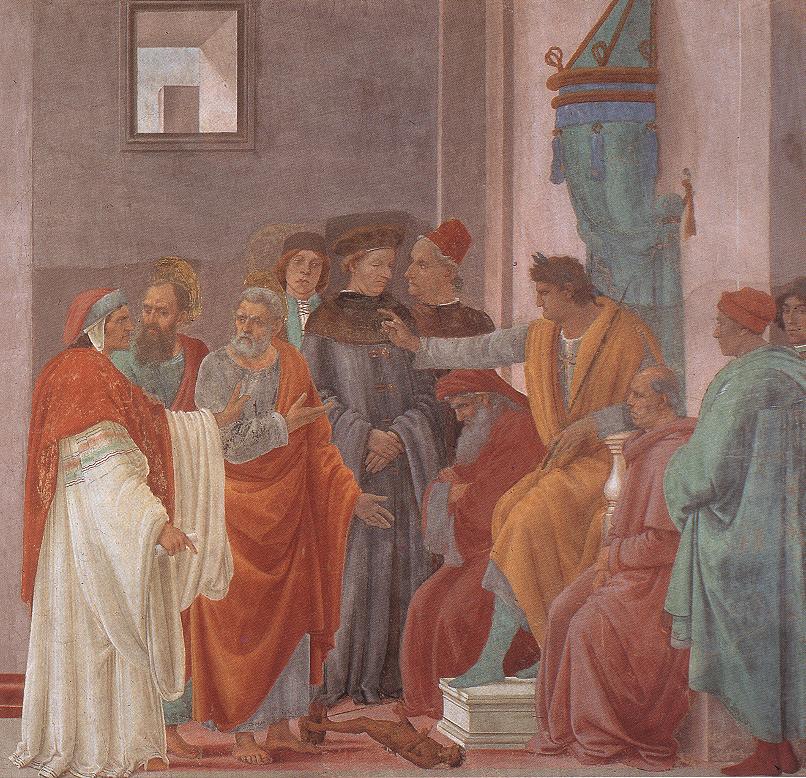 Disputation with Simon Magus and Crucifixion of Peter (detail) (Brancacci Chapel), vintage artwork by Filippino Lippi, A3 (16x12") Poster Print