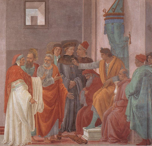 Disputation with Simon Magus and Crucifixion of Peter (detail) (Brancacci Chapel), vintage artwork by Filippino Lippi, A3 (16x12") Poster Print