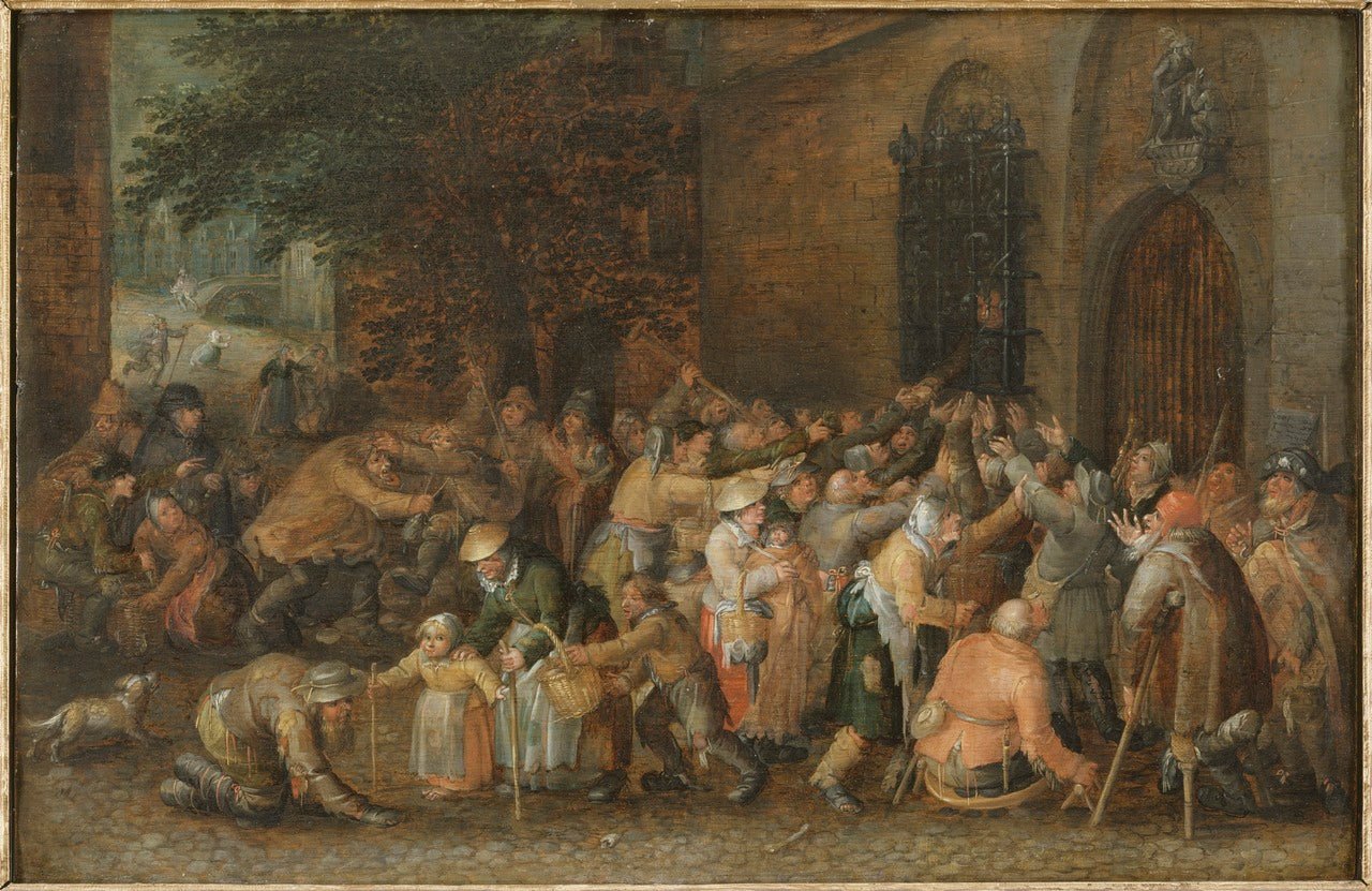 Distributing Alms, vintage artwork by David Vinckboons, A3 (16x12") Poster Print