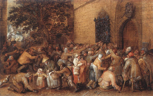 Distribution of Loaves to the Poor, vintage artwork by David Vinckboons, A3 (16x12") Poster Print