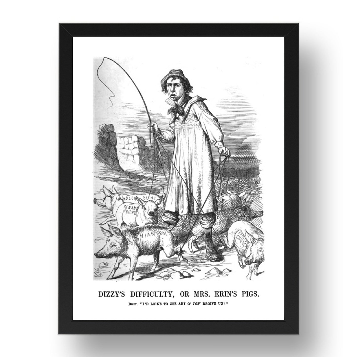 dizzy, vintage historic poster in 17x13"(A3) Frame