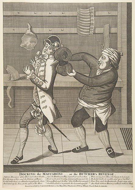 Docking the Macaroni–or the Butcher's Revenge c1773-Anonymous,, vintage art, A3 (16x12") Poster Print