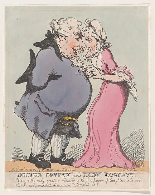 Doctor Convex and Lady Concave November 20, 1802-Thomas Rowlan, vintage art, A3 (16x12") Poster Print