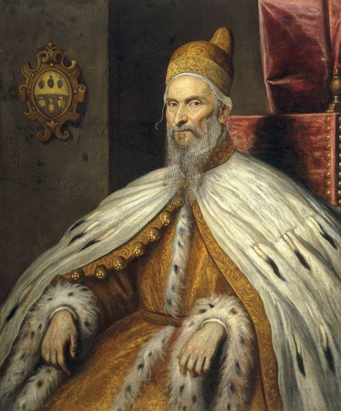Doge Marcantonio Memmo, vintage artwork by Leandro Bassano, 12x8" (A4) Poster