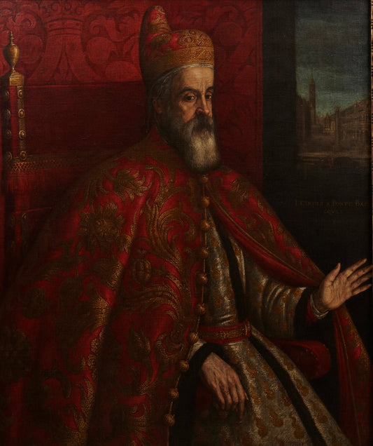 Doge Marino Grimani, vintage artwork by Leandro Bassano, 12x8" (A4) Poster