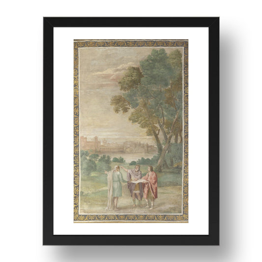 Domenichino and assistants: Apollo and Neptune advising Laomedon, Poster in 17x13"(A3) Frame