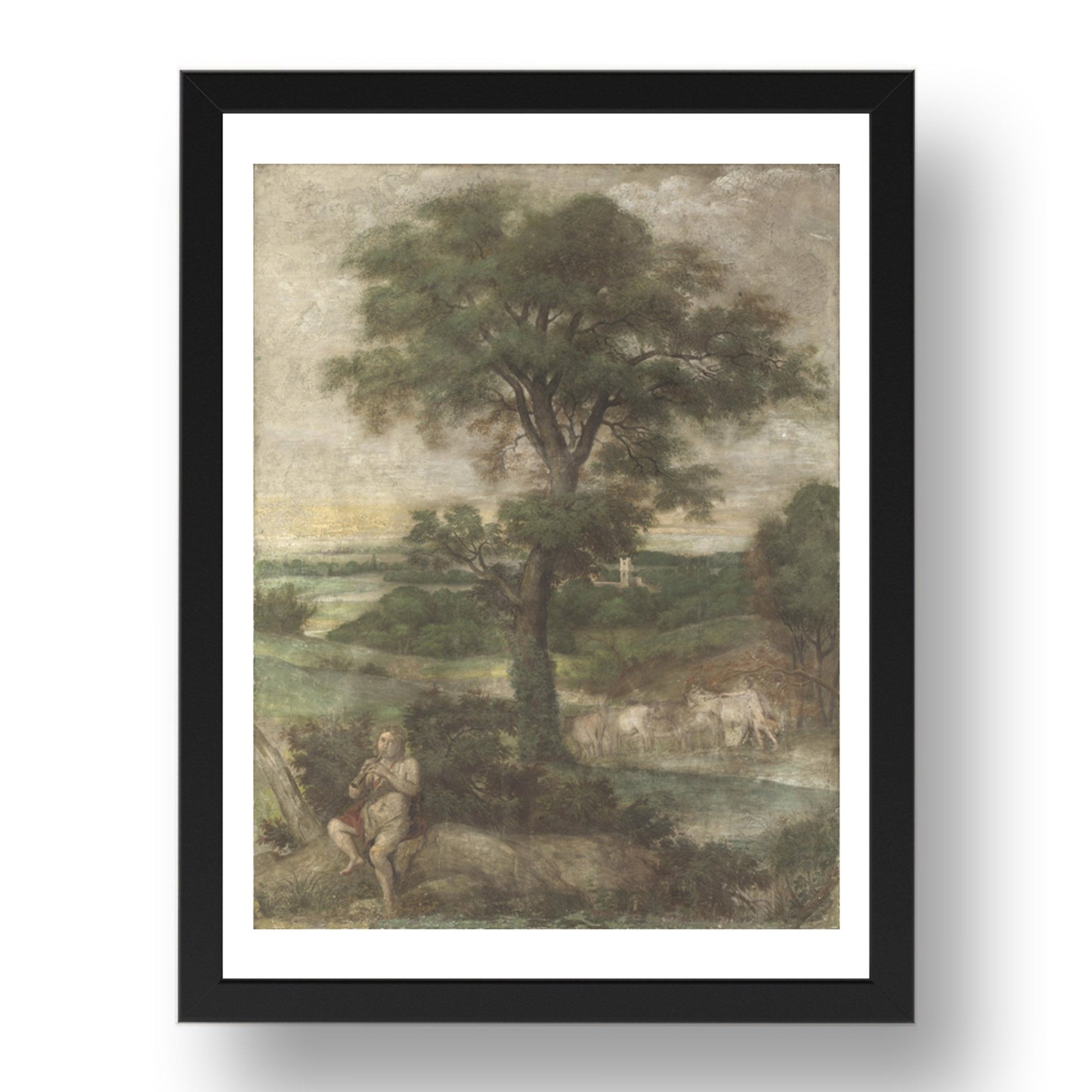 Domenichino and assistants: Mercury stealing the Herds of Admetus, Poster in 17x13"(A3) Frame