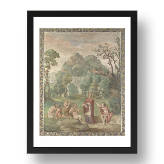 Domenichino and assistants: The Judgement of Midas, Poster in 17x13"(A3) Frame