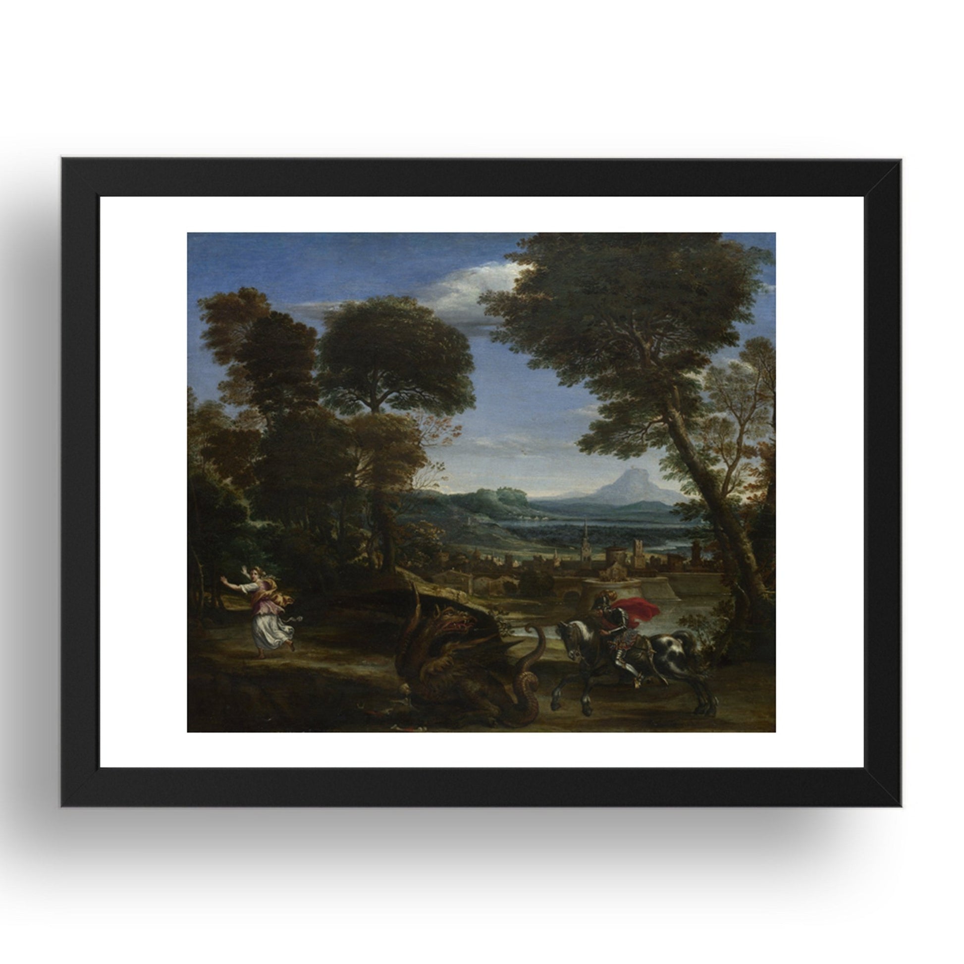 Domenichino: Saint George killing the Dragon, Poster in 17x13"(A3) Frame