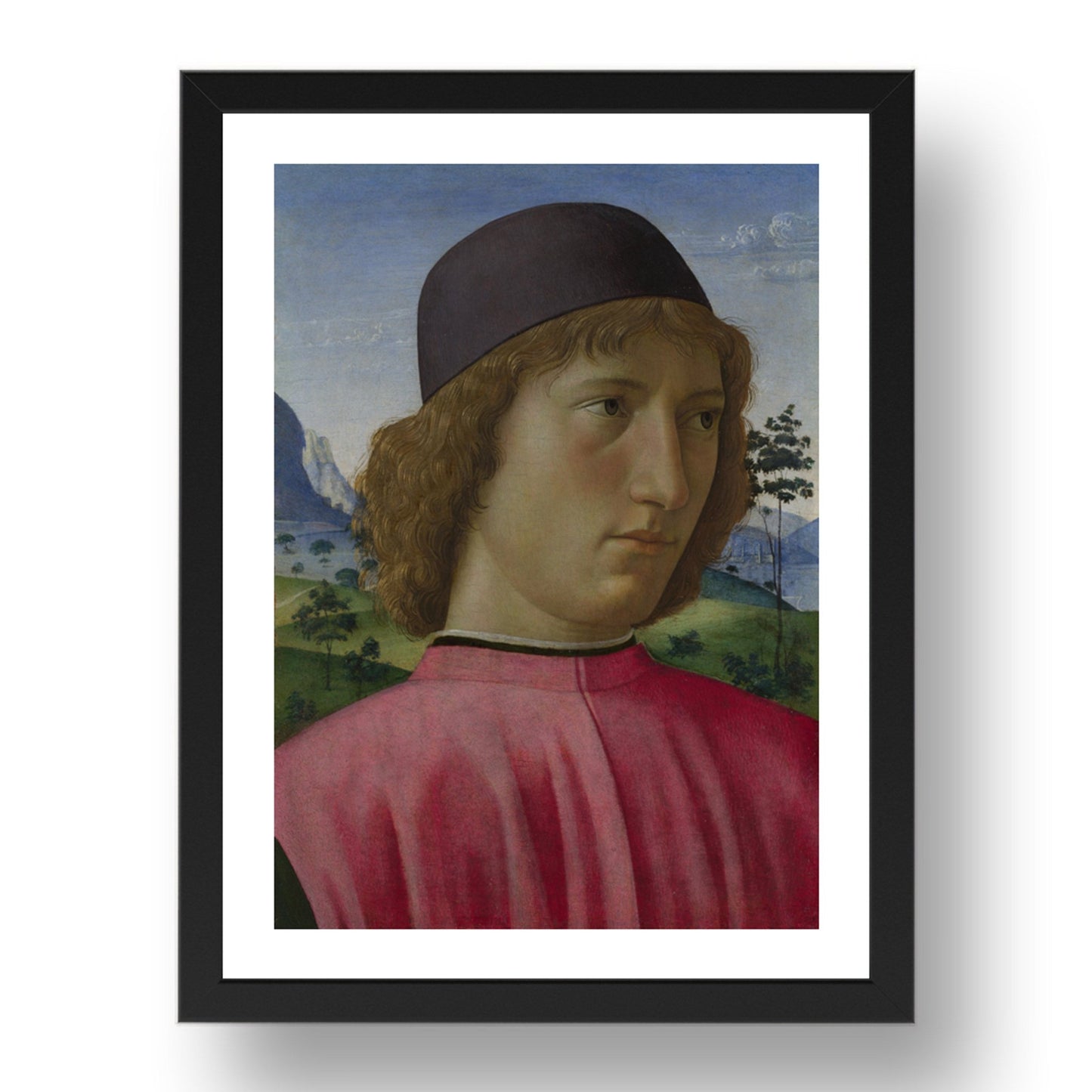 Domenico Ghirlandaio: Portrait of a Young Man in Red, Poster in 17x13"(A3) Frame