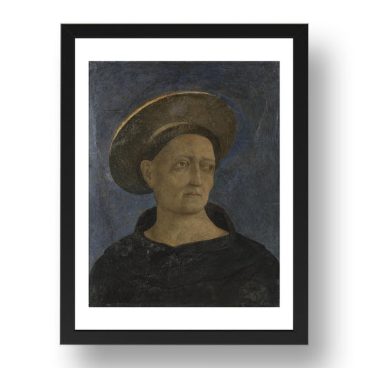 Domenico Veneziano: Head of a Tonsured, Beardless Saint, Poster in 17x13"(A3) Frame