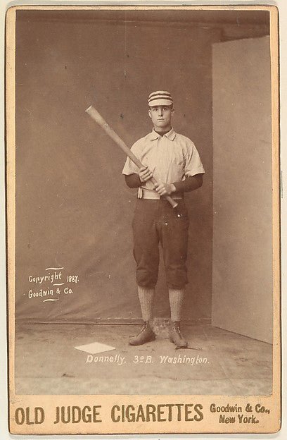 :Donnelly 3rd Base Washington from the series Old Judge Cigarettes 1887, vintage artwork, 16x12"(A3) Poster Print