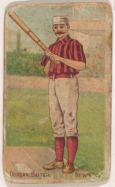 :Dorgan Batter New York from the Gold Coin series for Gold Coin Chewing Tobacco 1887, vintage artwork, 16x12"(A3) Poster Print