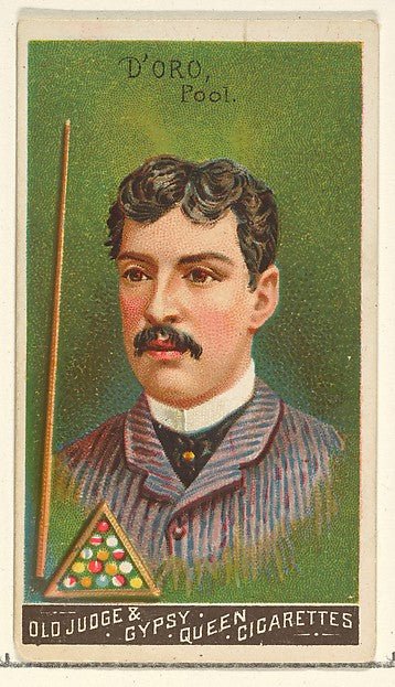 :D'Oro Pool from the Goodwin Champion series for Old Judge and Gypsy Queen Cigarettes 1888, vintage artwork, 16x12"(A3) Poster Print