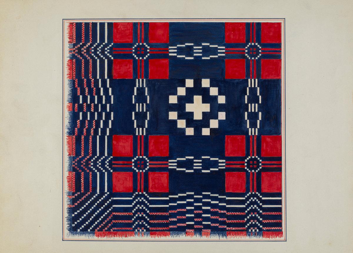 Dorothy Lacey:Woven Coverlet,16x12"(A3) Poster