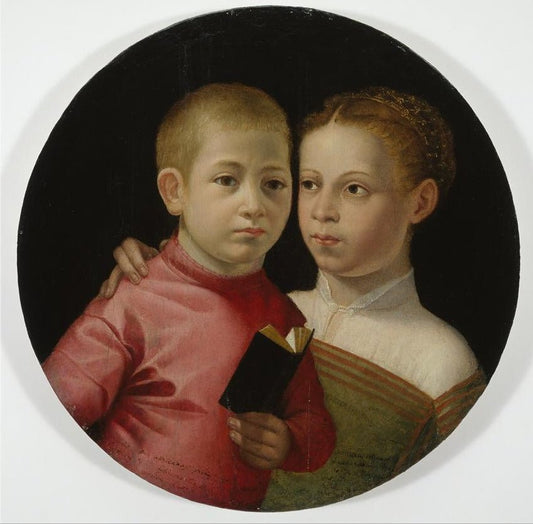 Double Portrait of a Boy and Girl of the Attavanti Family, vintage artwork by Sofonisba Anguissola, A3 (16x12") Poster Print