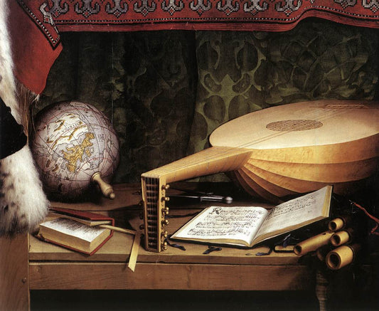 Double Portrait of Jean de Dinteville and Georges de Selve (aka The Ambassadors) [detail], vintage artwork by Hans Holbein the Younger, A3 (16x12") Poster Print