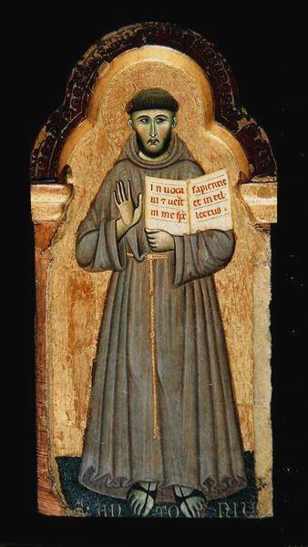 Double-Sided Polyptych ~ (3) Antony of Padua, vintage artwork by Master of San Francesco, 12x8" (A4) Poster