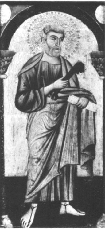 Double-Sided Polyptych ~ (7) Peter, vintage artwork by Master of San Francesco, 12x8" (A4) Poster