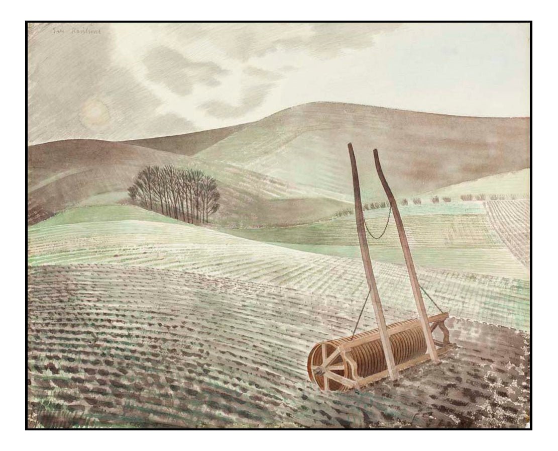 Downs in winter by Eric Ravilious, vintage art, A3 (16x12") Poster Print
