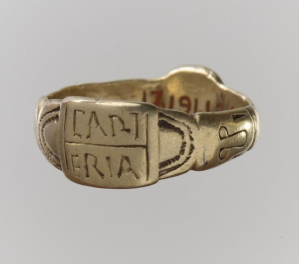 :Gold Finger Ring with Inscription late 6th–early 7th centur-16x12