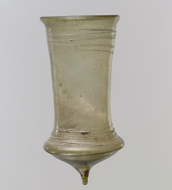 :Glass Beaker with White Trails late 6th–early 7th century-16x12