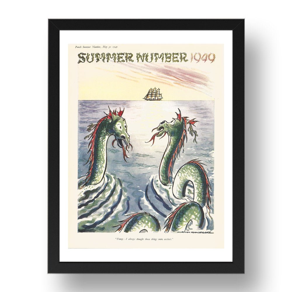 dragons 1949, vintage historic poster in 17x13"(A3) Frame