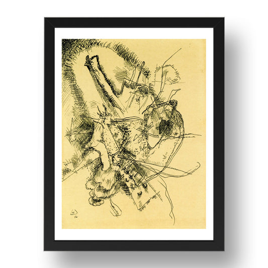 Drawing for Etching II 1916 by Wassily Kandinsky, 17x13" Frame