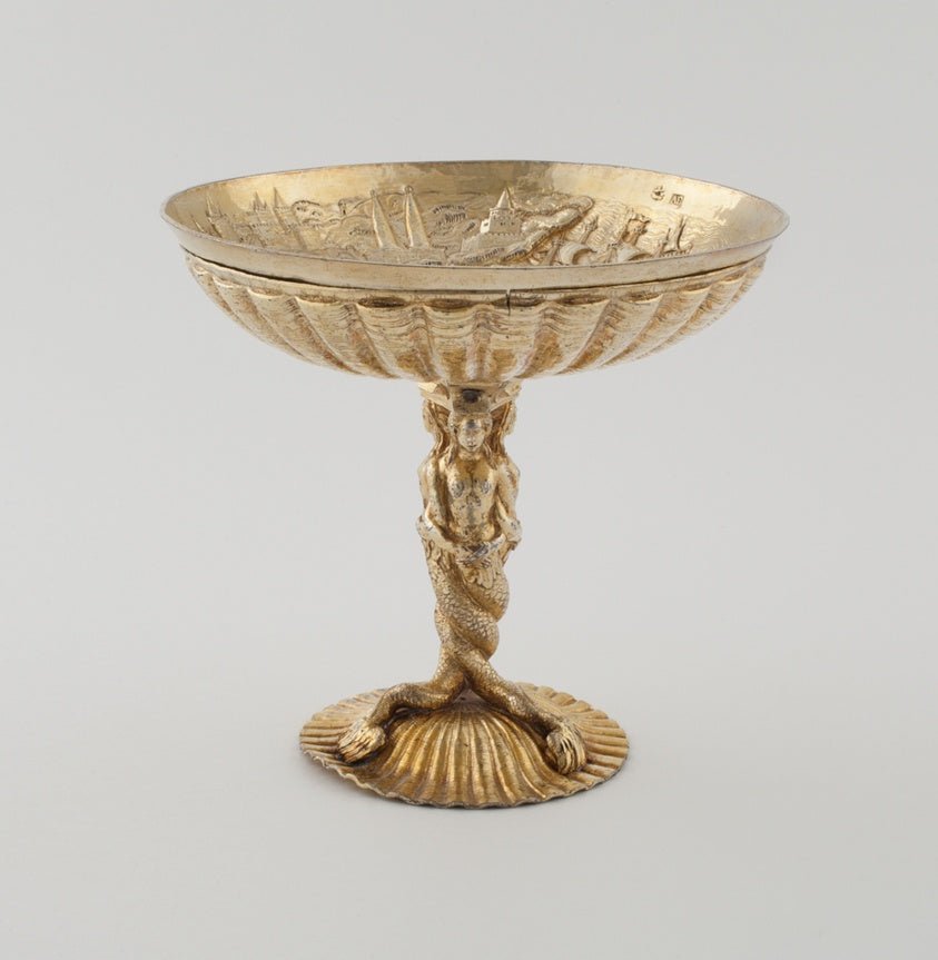 Drinking Tazza with a Sea Battle by  Portuguese; Lisbon,23x16"( A2 size ) Poster Print