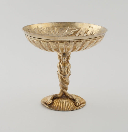 Drinking Tazza with a Sea Battle by  Portuguese; Lisbon,23x16"( A2 size ) Poster Print