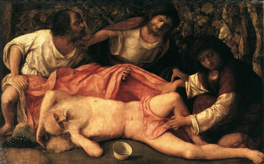 Drunkennes of Noah, vintage artwork by Giovanni Bellini, A3 (16x12") Poster Print