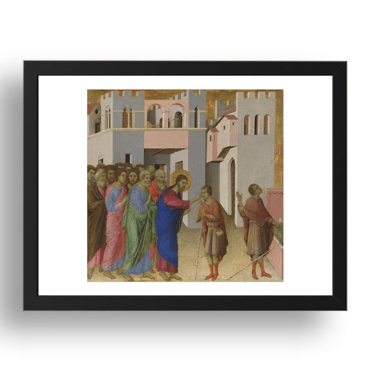 Duccio: Jesus opens the Eyes of a Man born Blind, Poster in 17x13"(A3) Frame