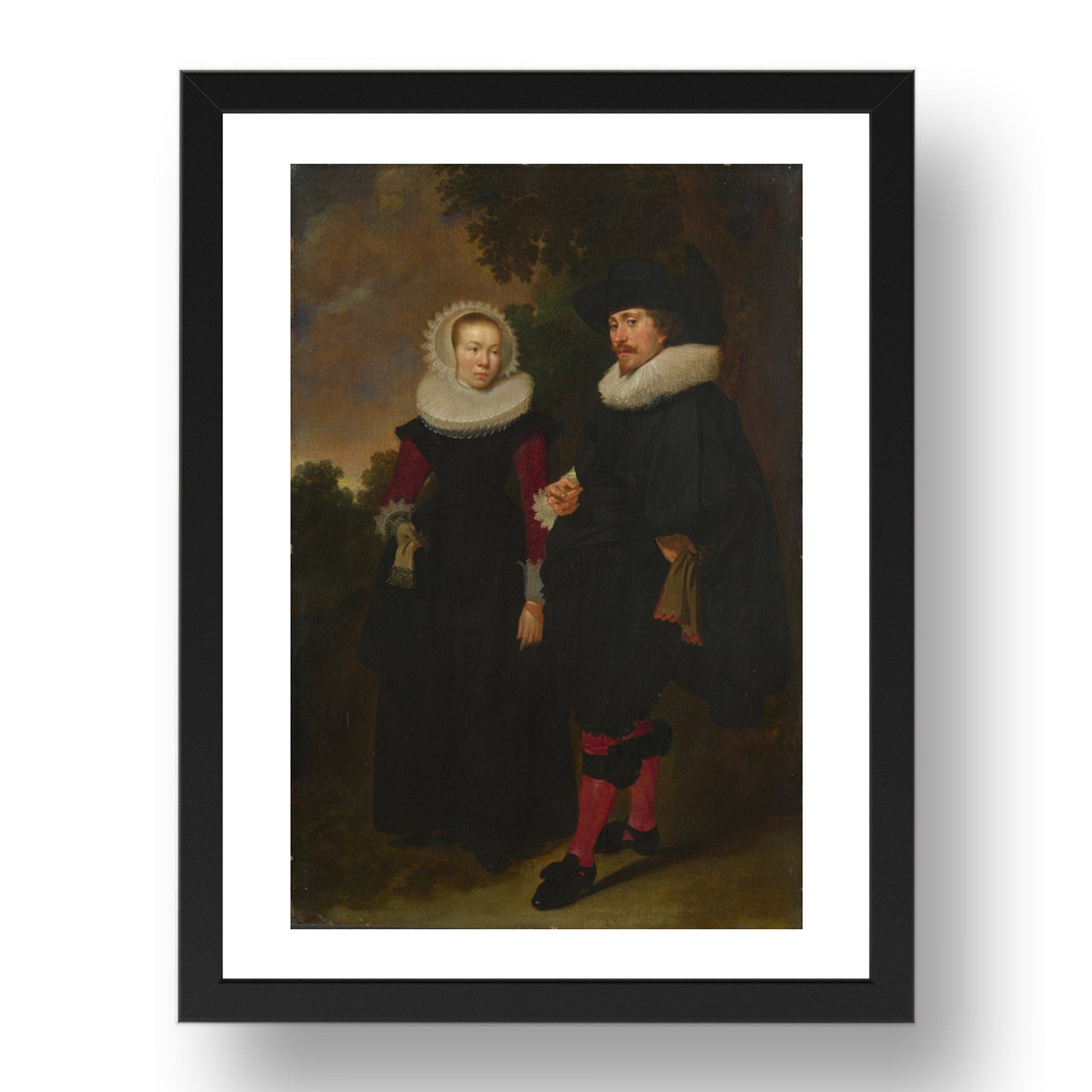 Dutch: Portrait of a Man and a Woman, Poster in 17x13"(A3) Frame