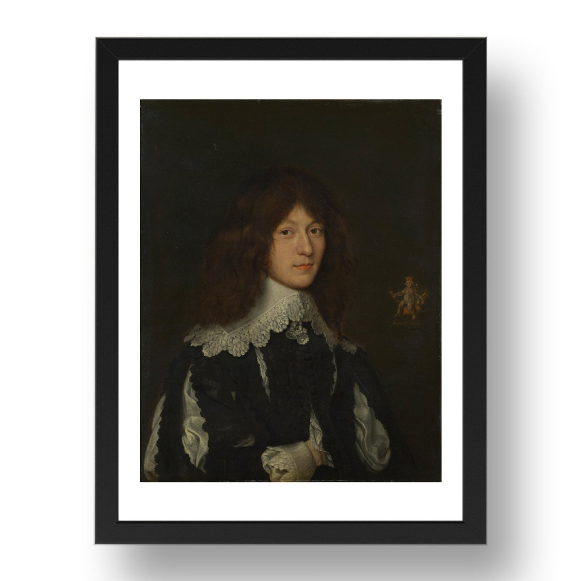 Dutch: Portrait of a Young Man in Black, Poster in 17x13"(A3) Frame