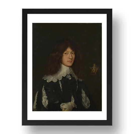 Dutch: Portrait of a Young Man in Black, Poster in 17x13"(A3) Frame