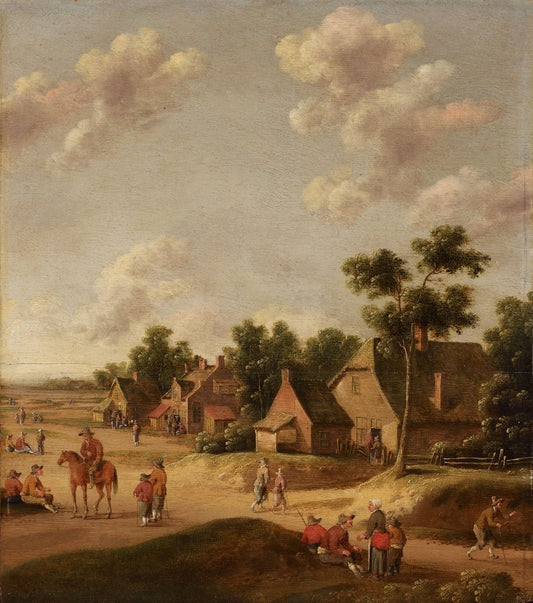 Dutch Village, vintage artwork by Joost Cornelisz. Droochsloot, 12x8" (A4) Poster